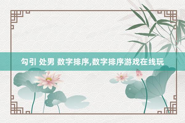 勾引 处男 数字排序,数字排序游戏在线玩