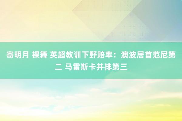 寄明月 裸舞 英超教训下野赔率：澳波居首范尼第二 马雷斯卡并排第三