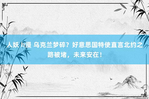 人妖 h漫 乌克兰梦碎？好意思国特使直言北约之路被堵，未来安在！
