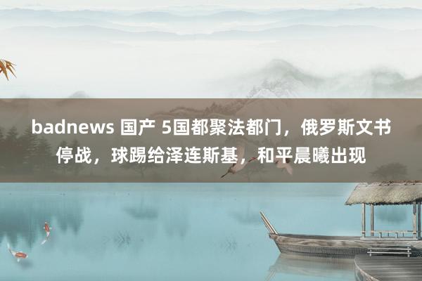 badnews 国产 5国都聚法都门，俄罗斯文书停战，球踢给泽连斯基，和平晨曦出现