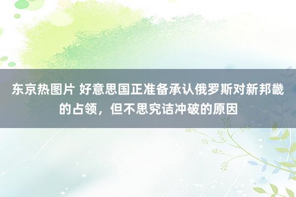 东京热图片 好意思国正准备承认俄罗斯对新邦畿的占领，但不思究诘冲破的原因