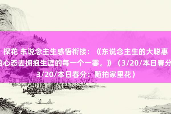 探花 东说念主生感悟衔接：《东说念主生的大聪惠，等于用知足的心态去拥抱生涯的每一个一霎。》（3/20/本日春分：随拍家里花）
