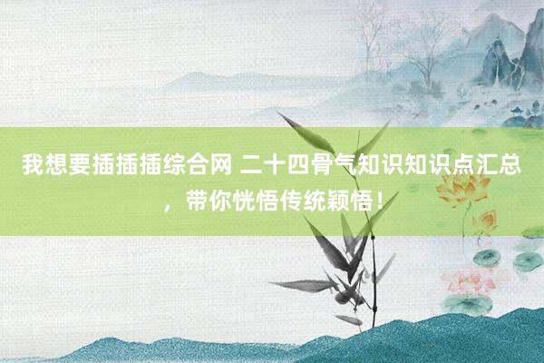 我想要插插插综合网 二十四骨气知识知识点汇总，带你恍悟传统颖悟！
